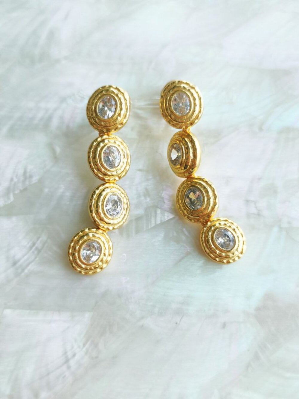 Julie Vos • Tudor Gold Cubic Zirconia Earrings
